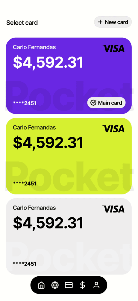 Circuit competition app card screen