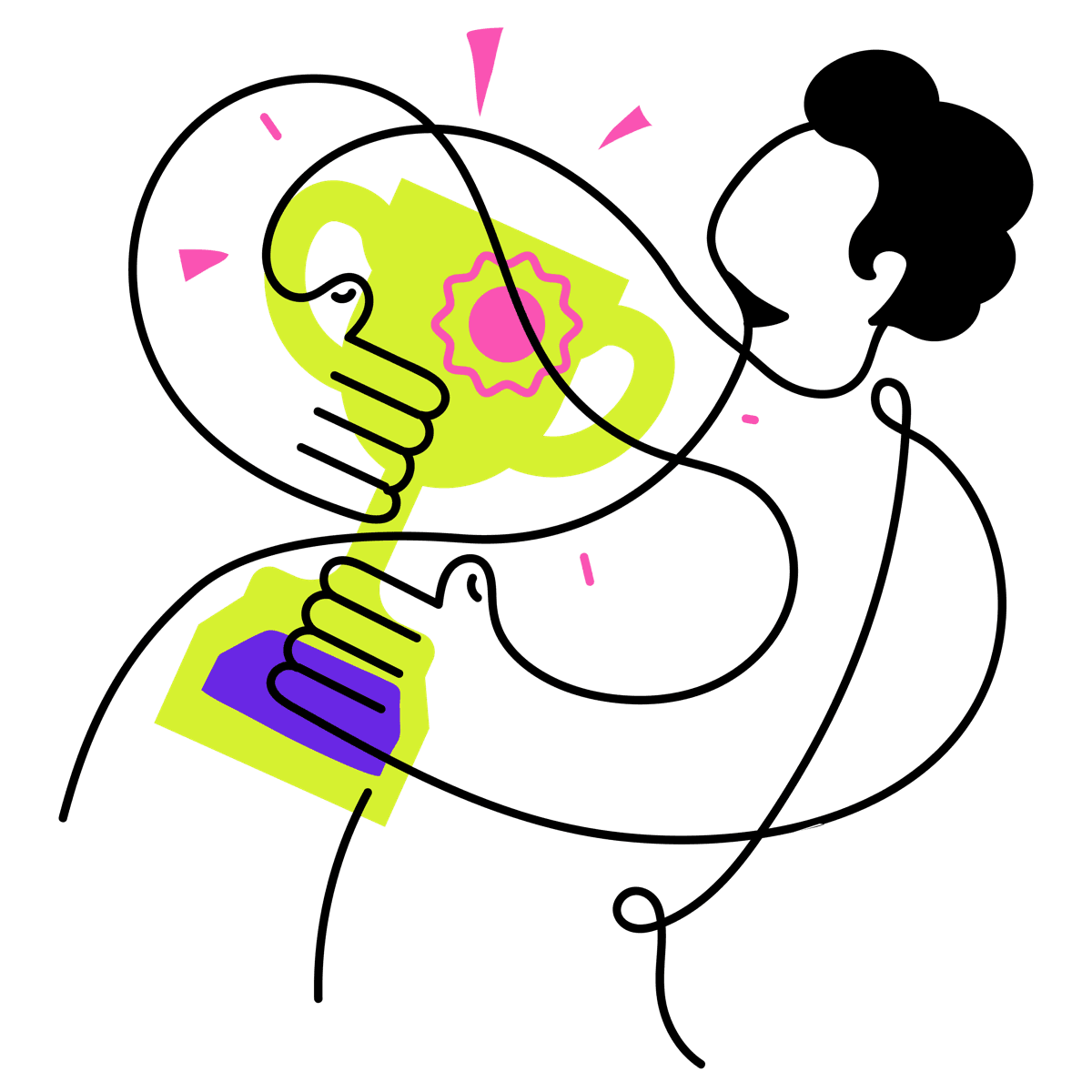 illustration of a man with trophy
