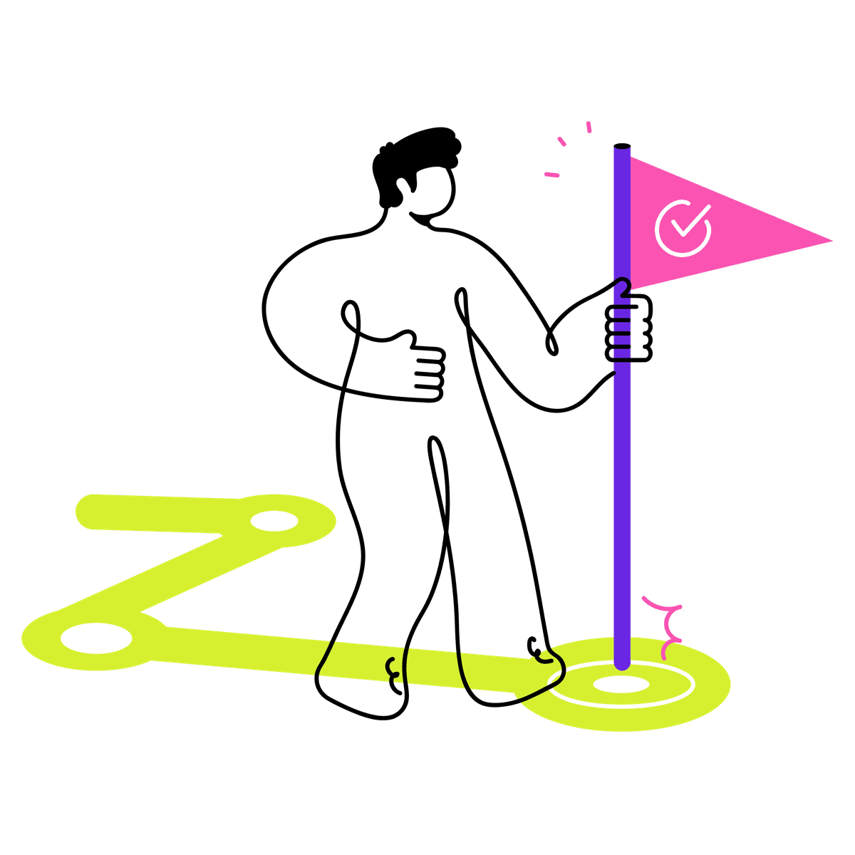 illustration of a person planting a flag